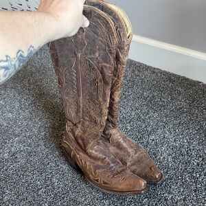 Tall corral women’s Brown Leather Cowboy Boots